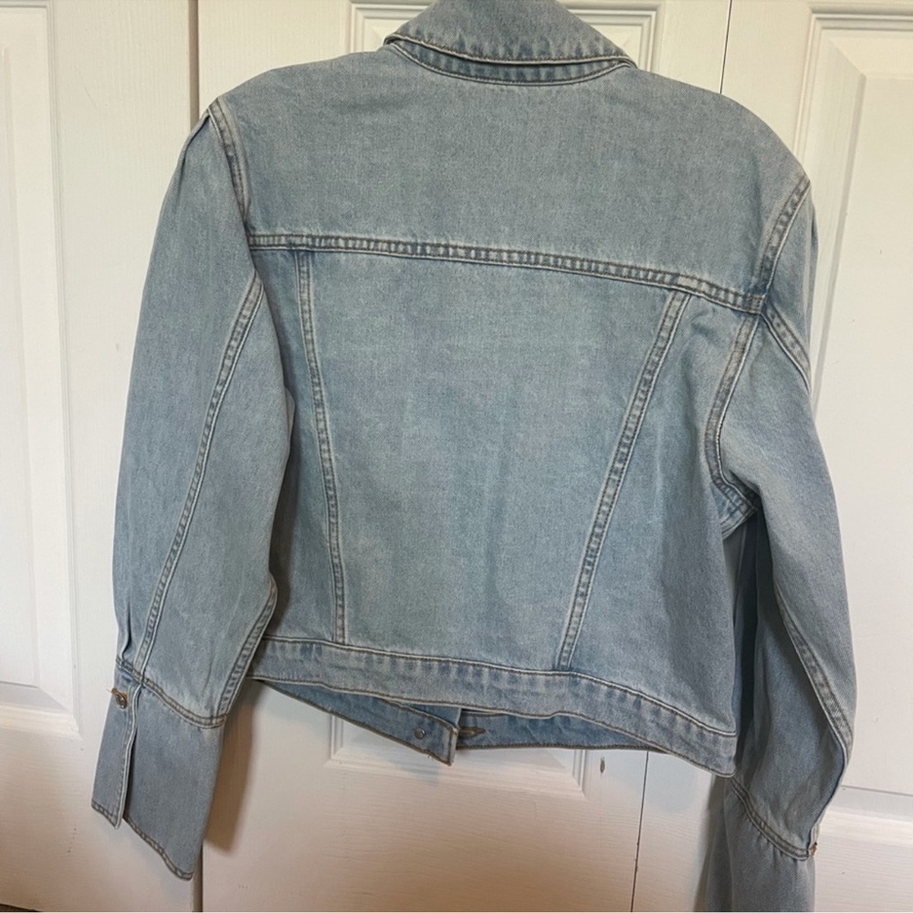 Veronica Beard Denim Pouf Sleeve Jean Jacket - Picture 3 of 6